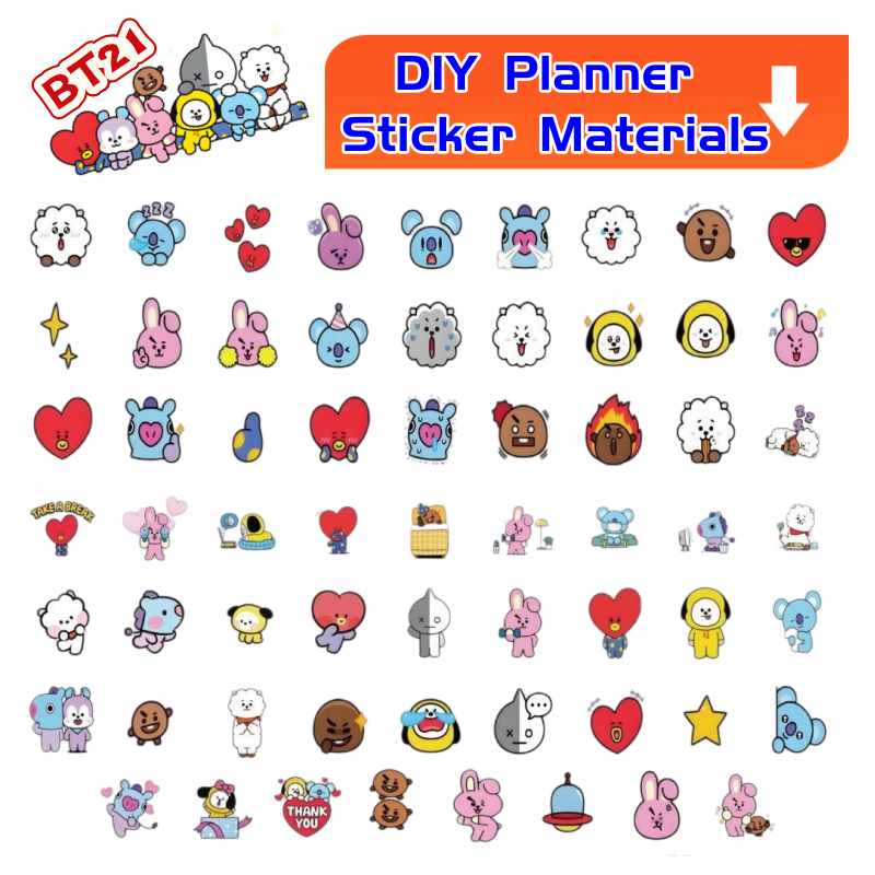 Memo Pad Sticky - Pegatinas BT21 Koya RJ Tata Shooky
