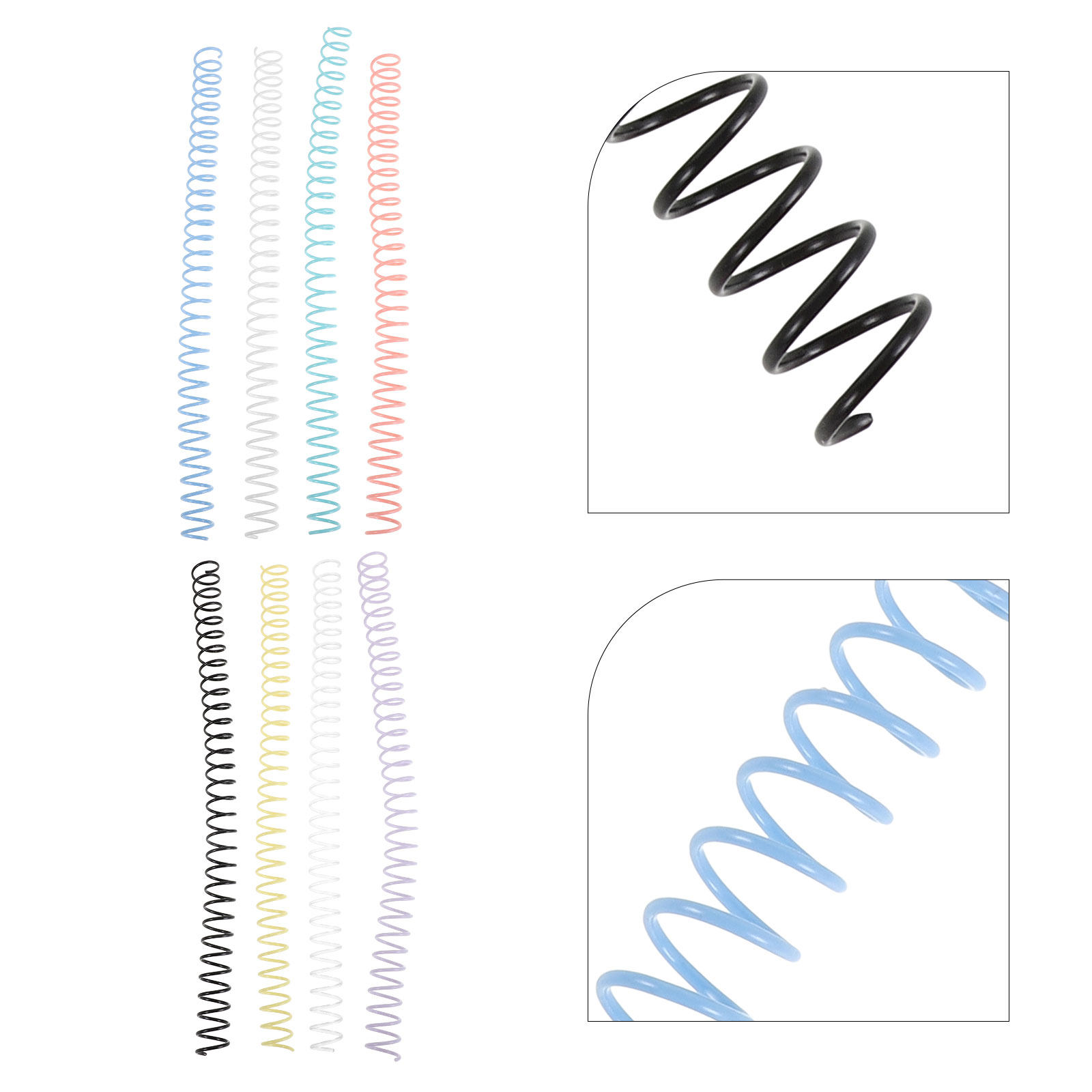 Binding Comb Plastic - 8 piezas de espirales de plástico