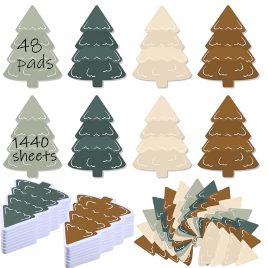 Memo Pad Sticky - 48 Blocs de Notas Adhesivas Navideños,