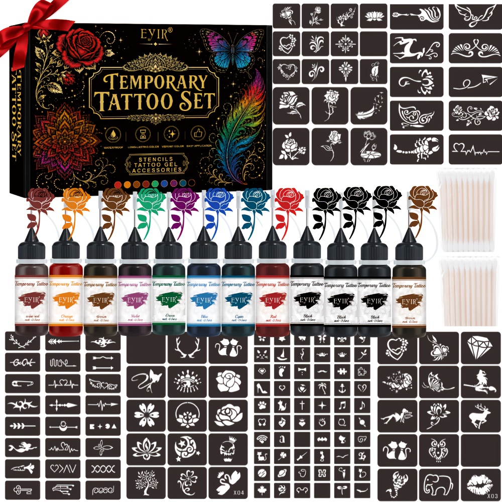 Kit de tatuajes temporales de  - Gel Ink Pen Set reseña y precio